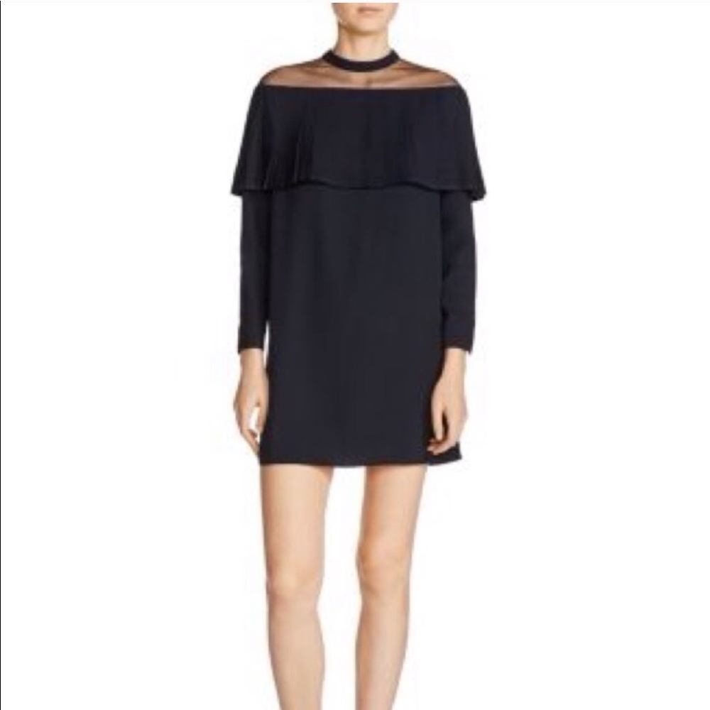 NWT Maje Remia Sheer Shoulder Dress